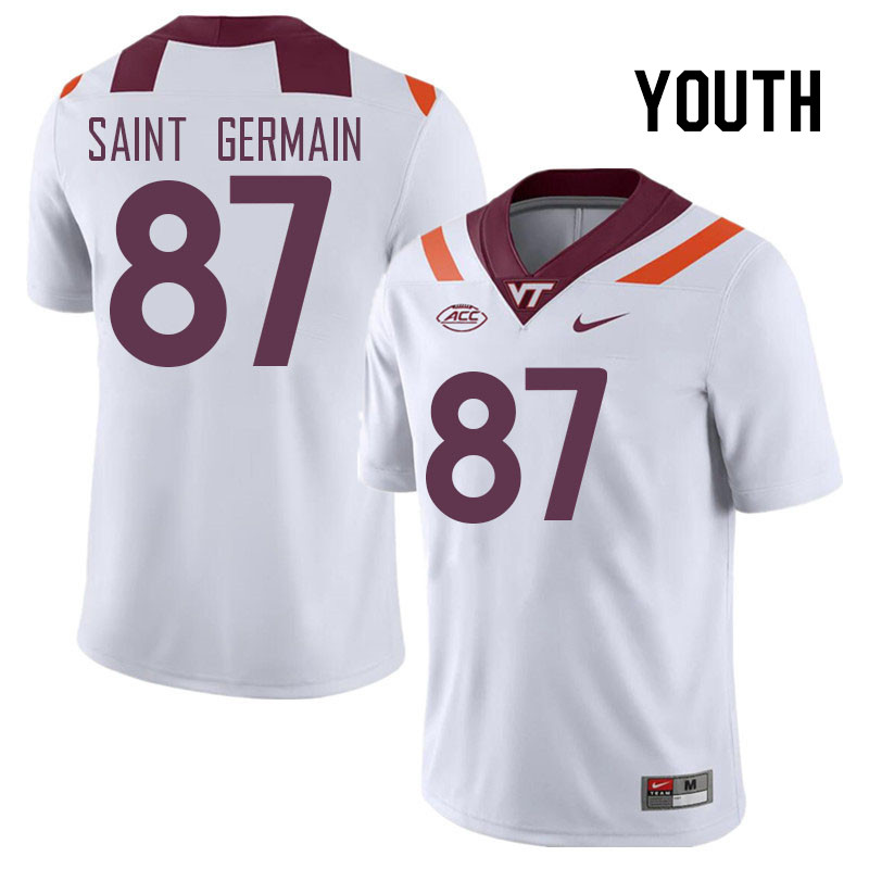 Youth #87 Harrison Saint Germain Virginia Tech Hokies College Football Jerseys Stitched Sale-White